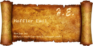 Heffler Emil névjegykártya
